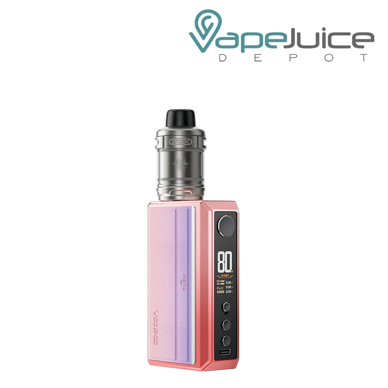 Sakura Pink VooPoo DRAG 5 Box Mod Kit with adjustment button and display screen - Vape Juice Depot