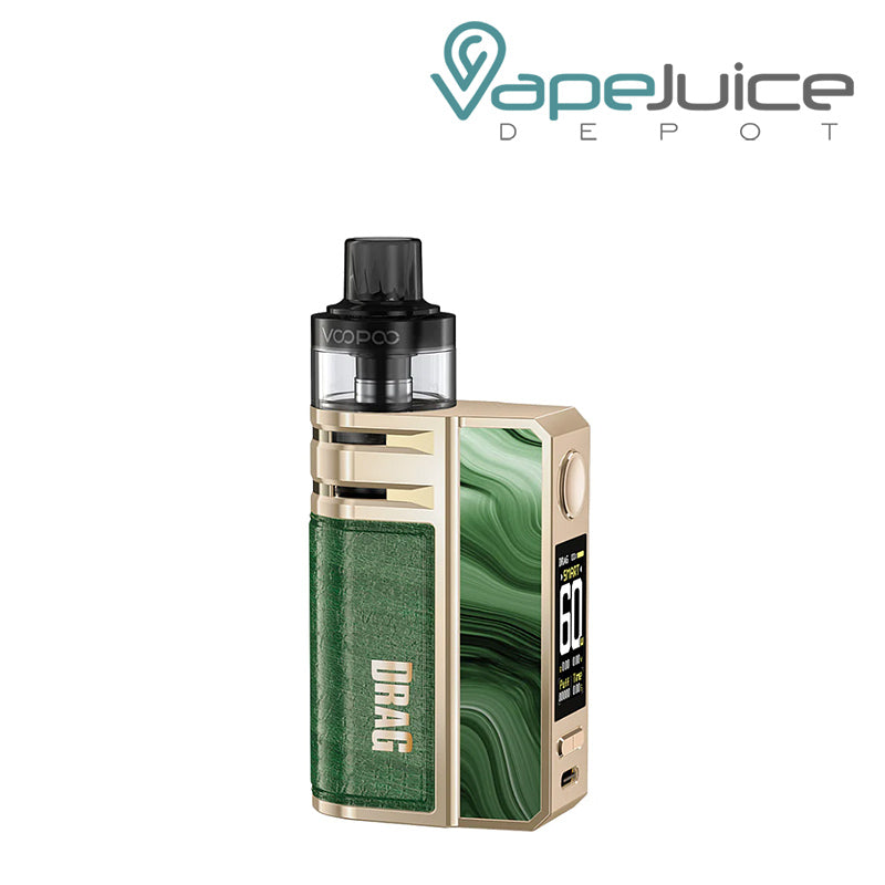 Stream Green VooPoo DRAG E60 Pod Kit with TFT color screen and adjustment buttons - Vape Juice Depot