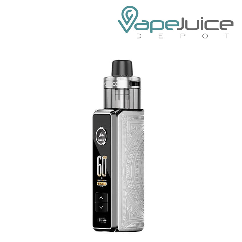 A White VooPoo Drag S3 pod kit with a digital display - Vape Juice Depot