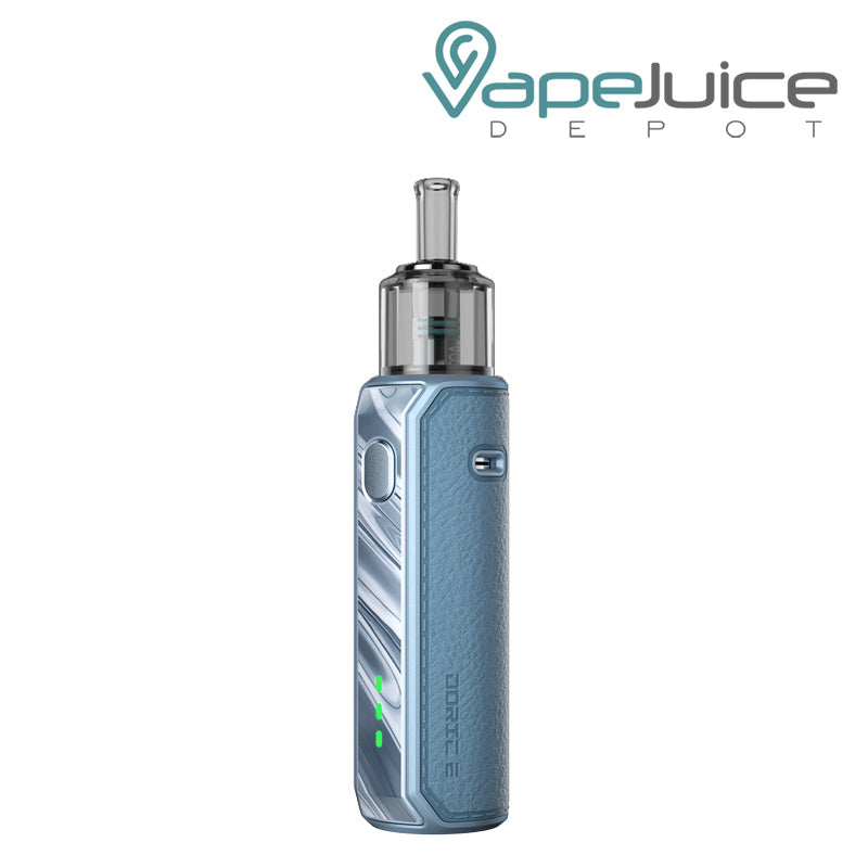 Cyan VooPoo Doric E Pod Kit with a firing button - Vape Juice Depot