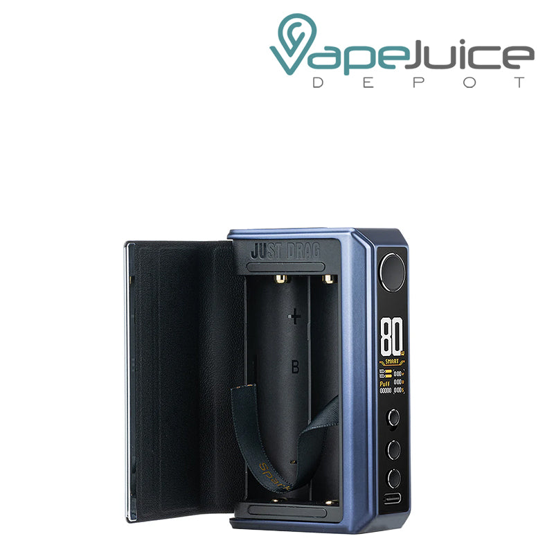 Inside of VooPoo DRAG 5 Box Mod with adjustment button and display screen - Vape Juice Depot