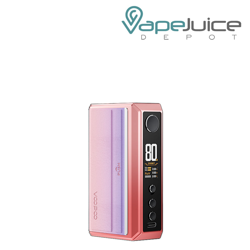 Pink VooPoo DRAG 5 Box Mod with adjustment button and display screen - Vape Juice Depot