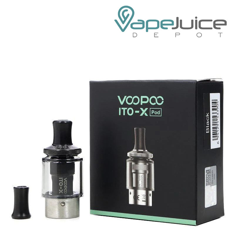 A Pod of VooPoo ITO X Replacement Pod and a box next to it - Vape Juice Depot