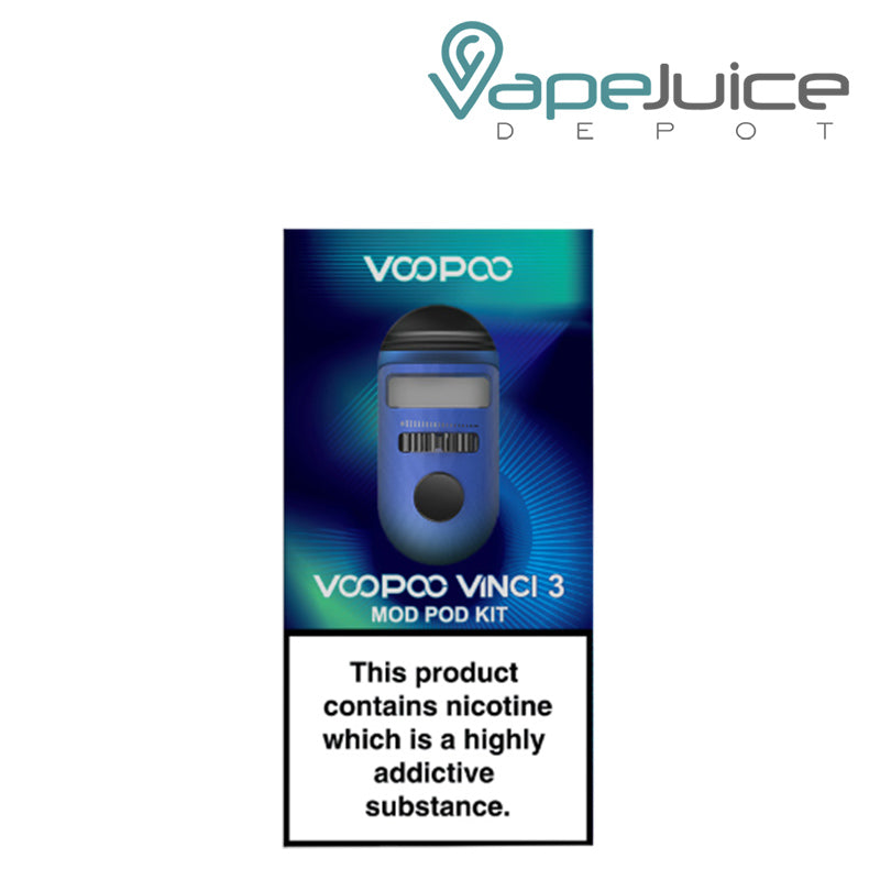 A box of VooPoo VINCI 3 Pod Mod Kit with a warning sign - Vape Juice Depot