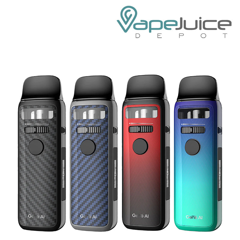 Four colors of VooPoo VINCI 3 Pod Mod Kit - Vape Juice Depot