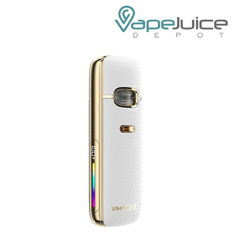 Seashell White VooPoo VMate E2 Pod Kit with Battery level indicator and Adjustment Button - Vape Juice Depot