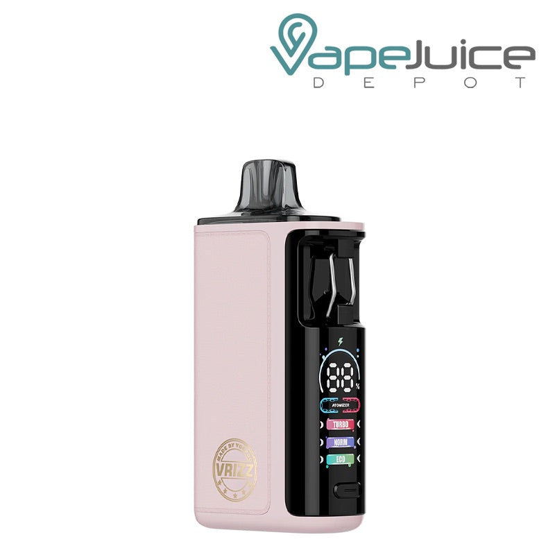 Pink Leather VooPoo VRIZZ 2 Pod Kit with a digital screen - Vape Juice Depot