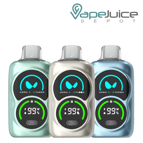 Three Flavors of WAKA Duo 27000 Disposable with a touch screen - Vape Juice Depot