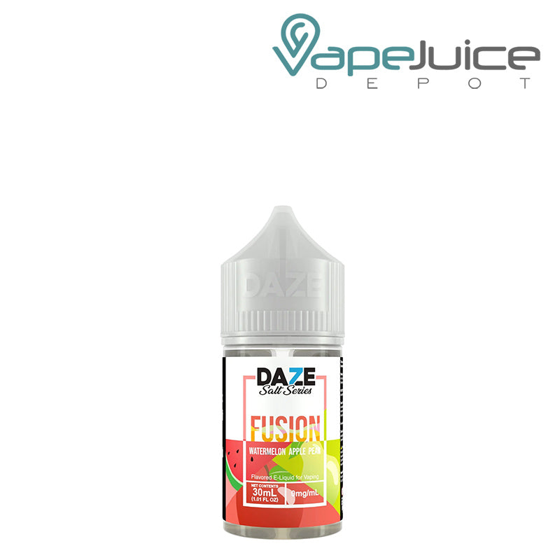 A 30ml bottle of Watermelon Apple Pear 7 Daze Fusion Salt - Vape Juice Depot