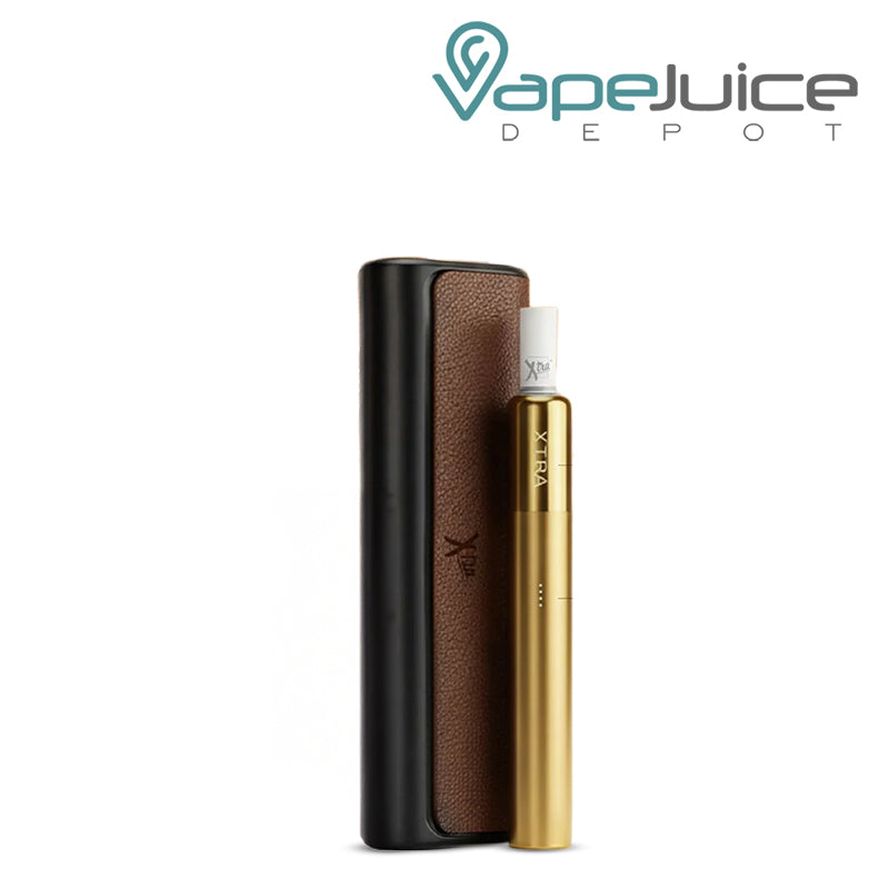 A Case of Gold Xtra SOL Kit and a device next to it - Vape Juice Depot