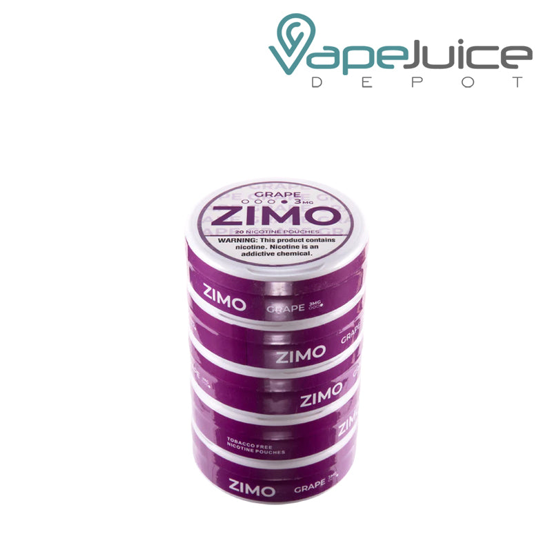 5 pack of Zimo Nicotine Pouches Grape - Vape Juice Depot