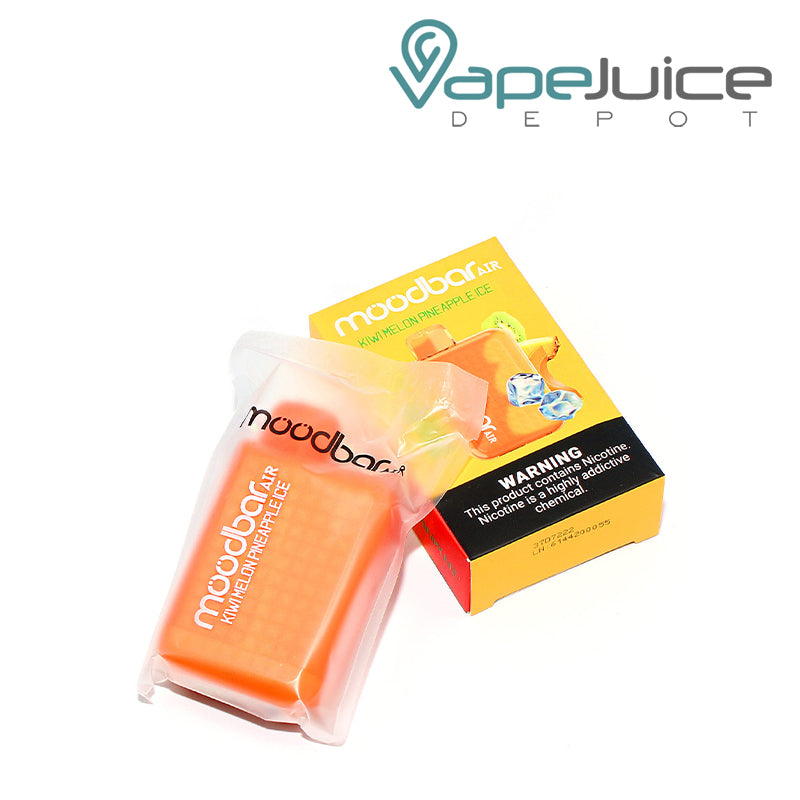 A Box of MoodBar Air PC6000 Disposable and a box with a warning sign next to it - Vape Juice Depot