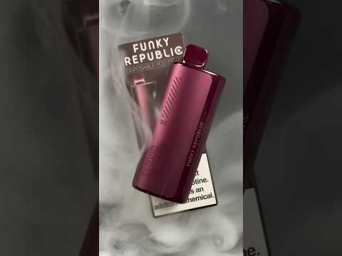 An unboxing video of California Cherry Funky Republic Ti7000 Disposable, Showing its parts and details separately - Vape Juice Depot