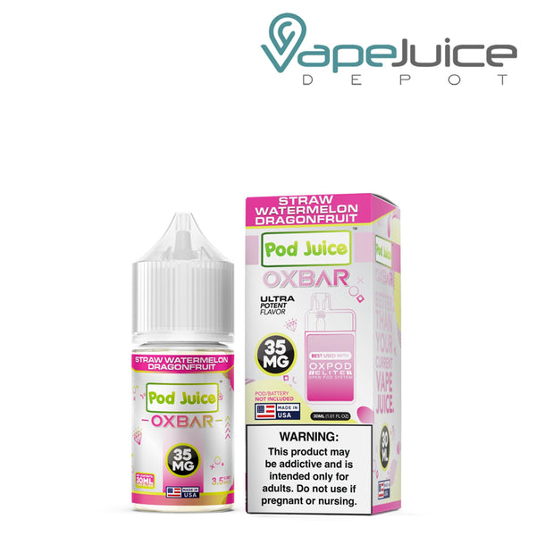 Straw Watermelon Dragonfruit Pod Juice x OXBAR Salts $10.98