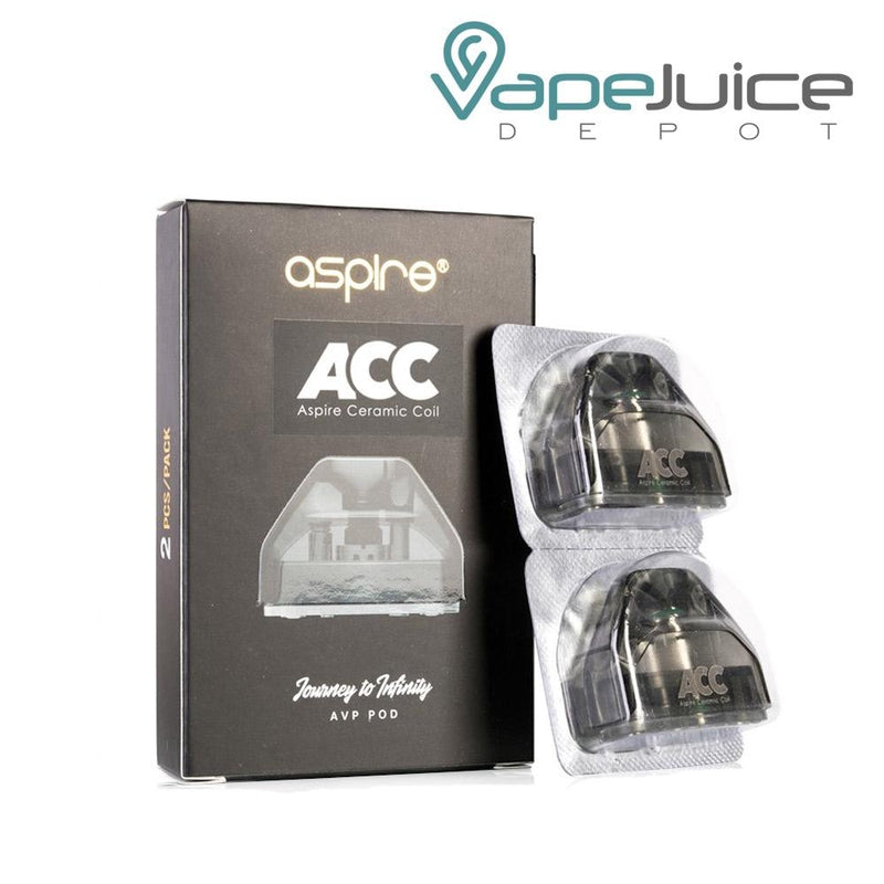 Two Aspire AVP Replacement Pods and a box next to them - Vape Juice Depot