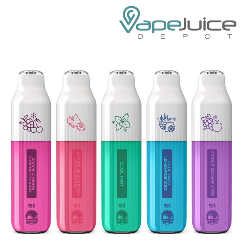 Five flavors of Air Factory Air Stix 4K Disposable - Vape Juice Depot