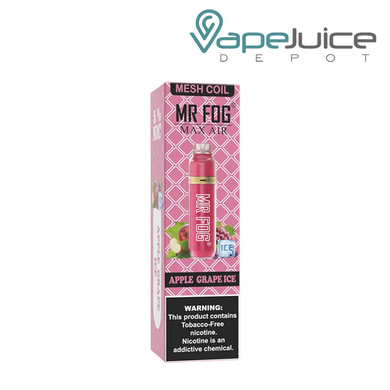 Apple Grape Ice MR FOG Max Air Disposable 3000 Puffs with a warning sign - Vape Juice Depot