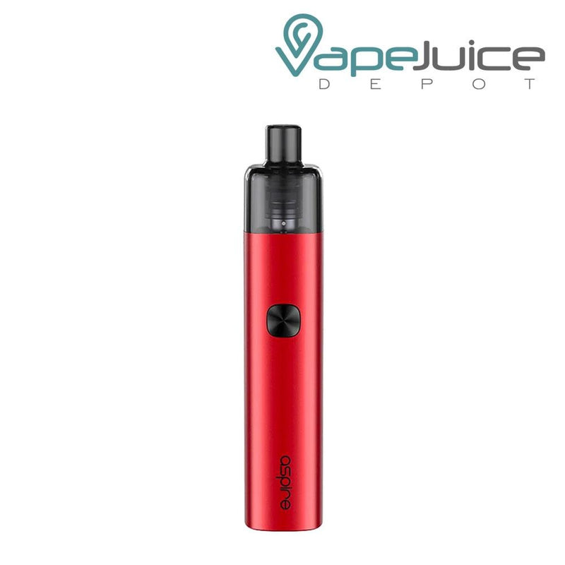 Garnet Red AVP-CUBE Pod Kits with a firing button and Aspire logo beneath - Vape Juice Depot