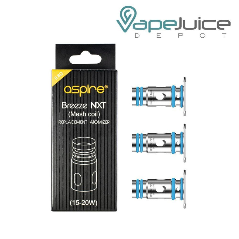 Three Aspire Breeze NXT Coils and a box next to them - Vape Juice Depot