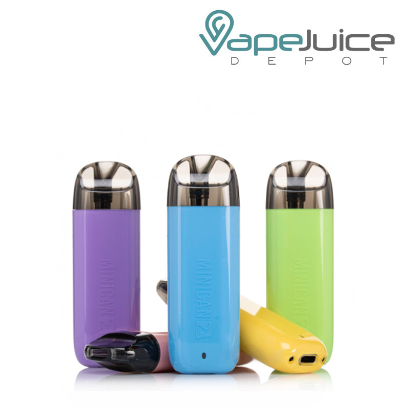 Six colors of Aspire Minican 2 Pod System - Vape Juice Depot