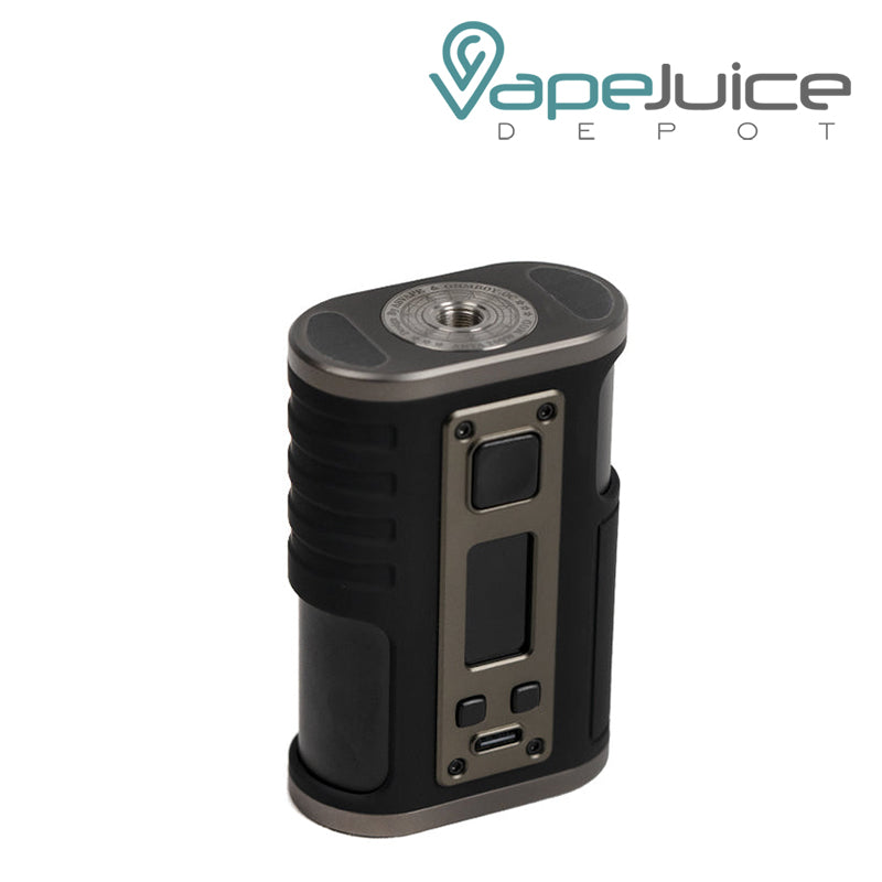 Top side of Black Asvape ARYA Mod 200W with adjustment buttons and screen - Vape Juice Depot