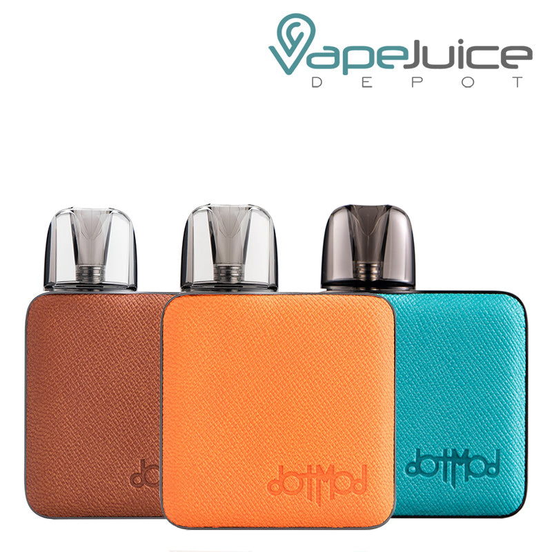 Three colors of Dotmod DotPod Nano Pod System Kit - Vape Juice Depot