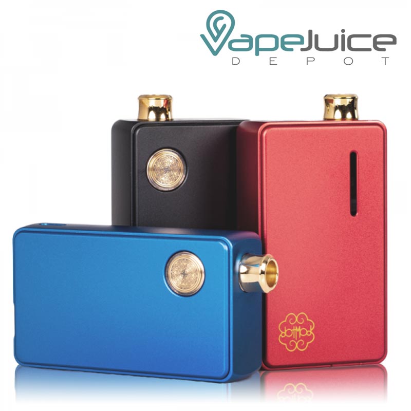 Three different colors of Dotmod DotAIO V2 Pod System Kit - Vape Juice Depot