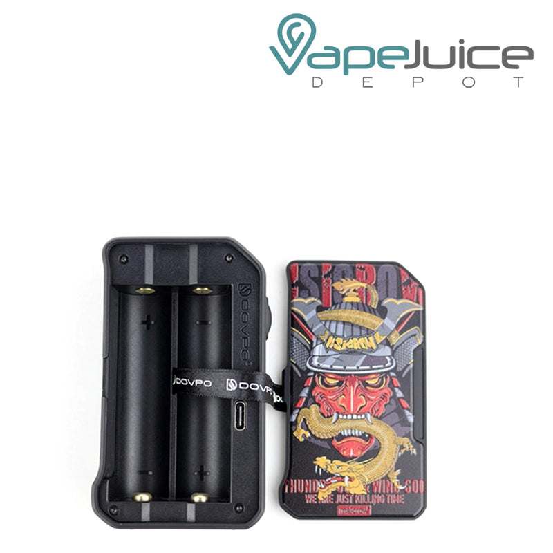 Opened Dovpo M VV II 280W Box Mod showing battery placement - Vape Juice Depot
