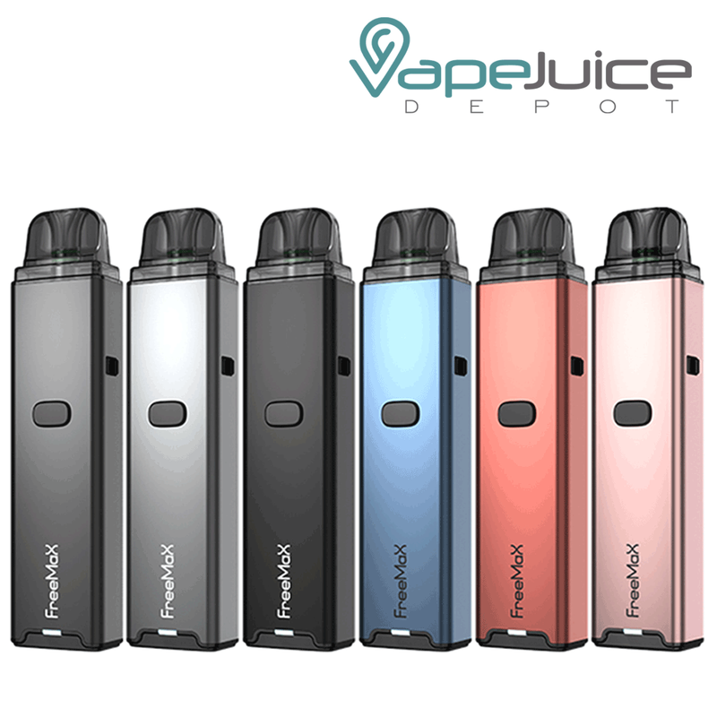 Six colors of FreeMax ONNIX Pod System with an intuitive firing button - Vape Juice Depot