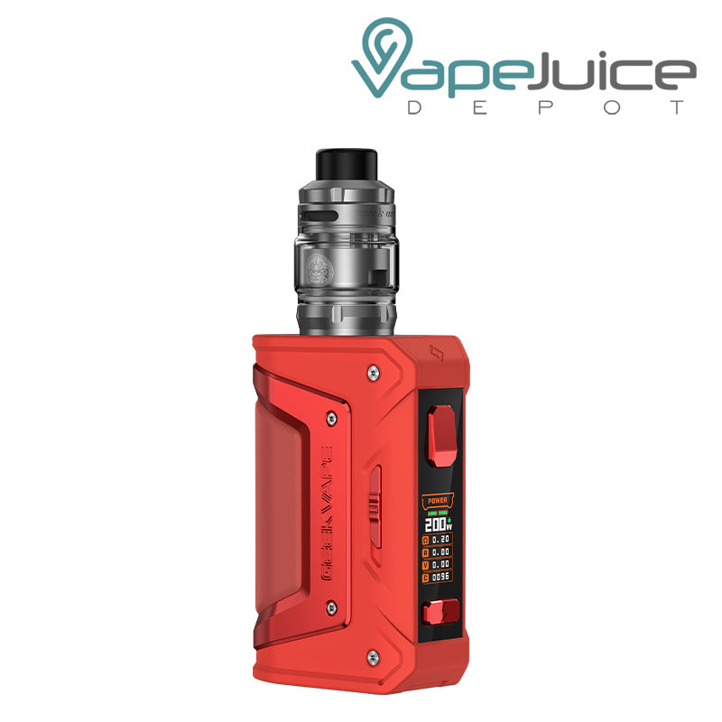 Red GeekVape Aegis Legend Classic Kit (L200) with colored screen and buttons - Vape Juice Depot