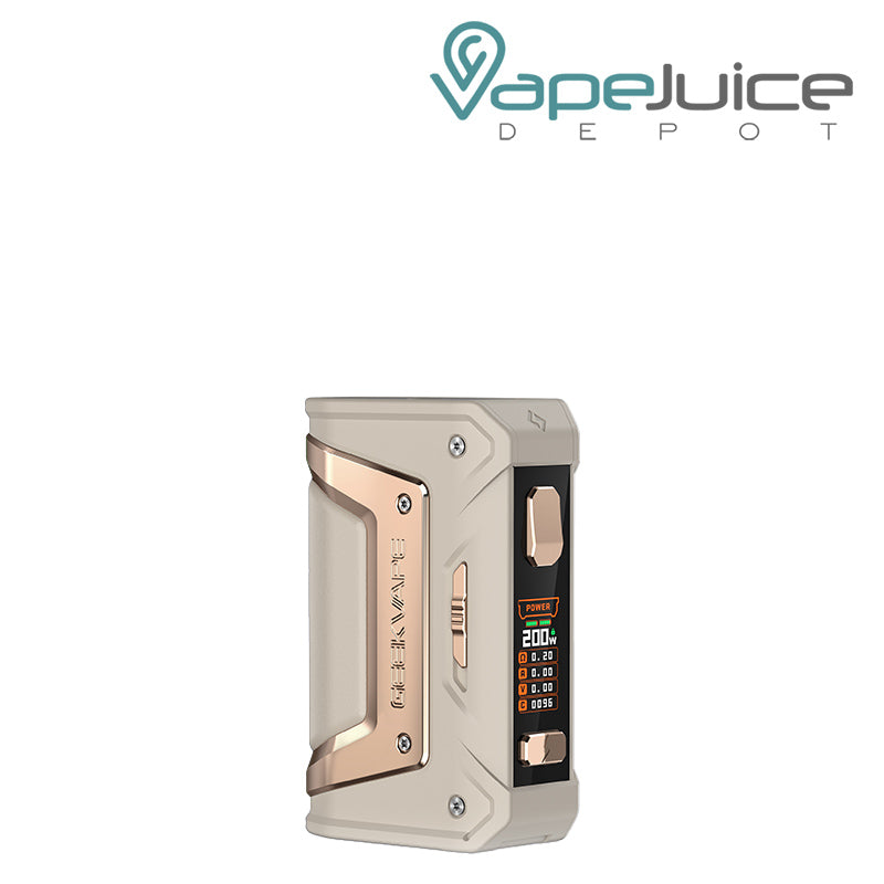 Beige GeekVape Aegis Legend Classic Mod (L200) with a firing button and colored screen - Vape Juice Depot