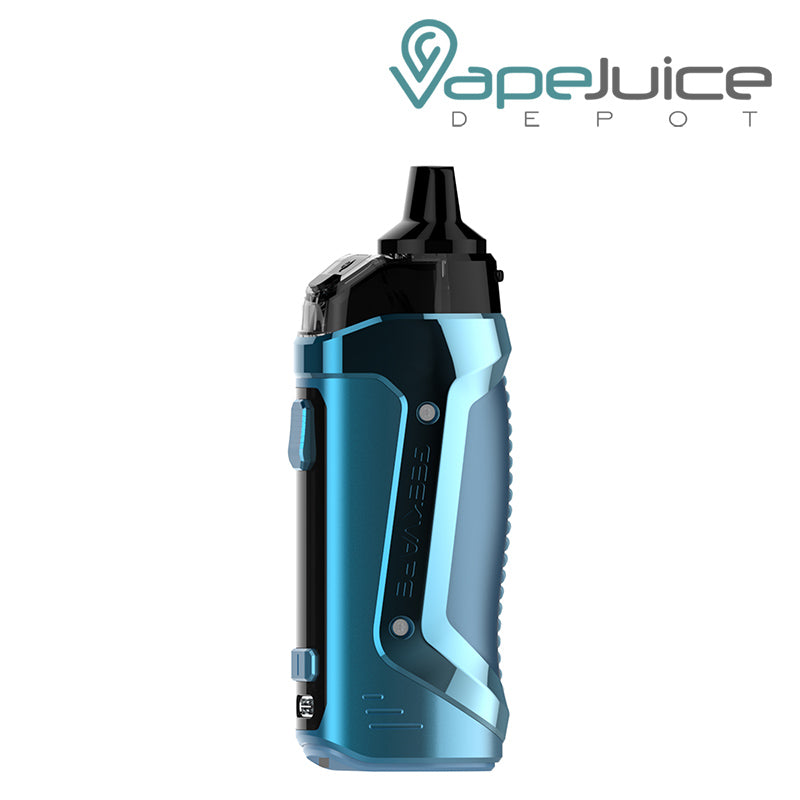 Mint Blue GeekVape B60 Aegis Boost 2 Pod Kit and side firing button - Vape Juice Depot