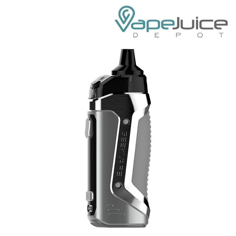 Silver GeekVape B60 Aegis Boost 2 Pod Kit and side firing button - Vape Juice Depot