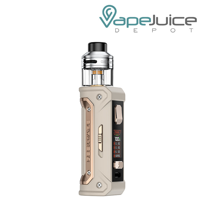 Beige GeekVape E100 (Aegis Eteno I) Kit, a firing button and a colored screen - Vape Juice Depot