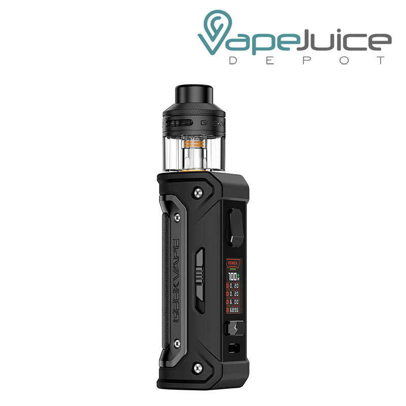 Black GeekVape E100 (Aegis Eteno I) Kit, a firing button and a colored screen - Vape Juice Depot