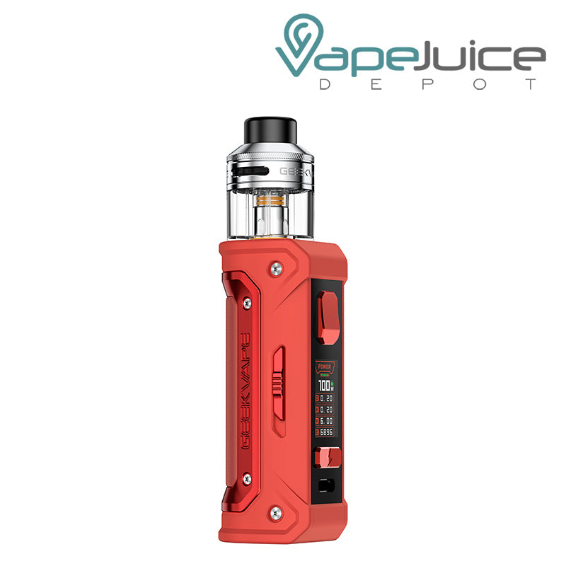 Red GeekVape E100 (Aegis Eteno I) Kit, a firing button and a colored screen - Vape Juice Depot