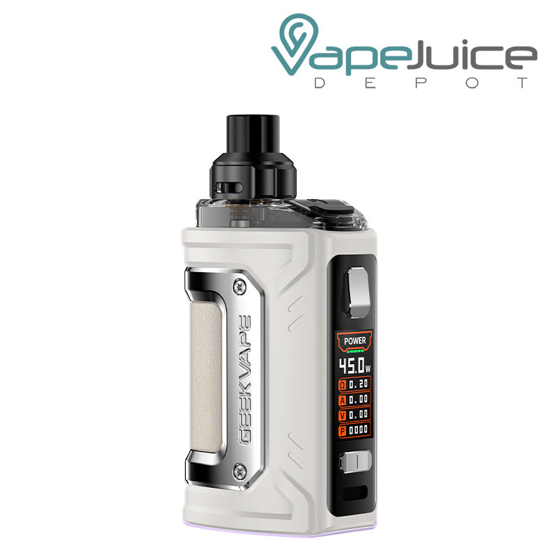 Grey GeekVape H45 Classic Pod Kit, a firing button and a screen - Vape Juice Depot