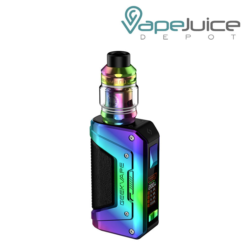 Rainbow GeekVape L200 Aegis Legend 2 Kit with a firing button and screen - Vape Juice Depot