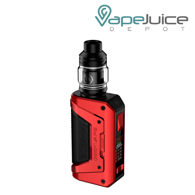 Red GeekVape L200 Aegis Legend 2 Kit with a firing button and screen - Vape Juice Depot