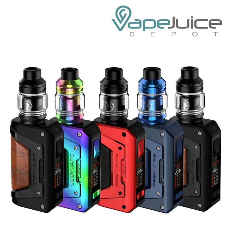 Five colors of GeekVape L200 Aegis Legend 2 Kit - Vape Juice Depot