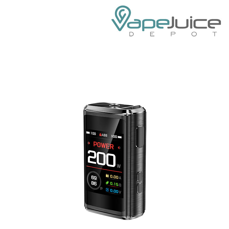 Black GeekVape Z200 Box Mod with a firing button, two adjustment buttons and a screen - Vape Juice Depot