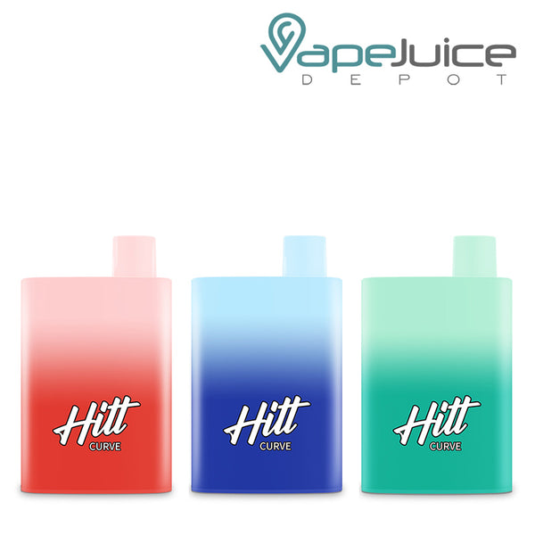 Three flavors of Hitt Curve Disposable Pod - Vape Juice Depot