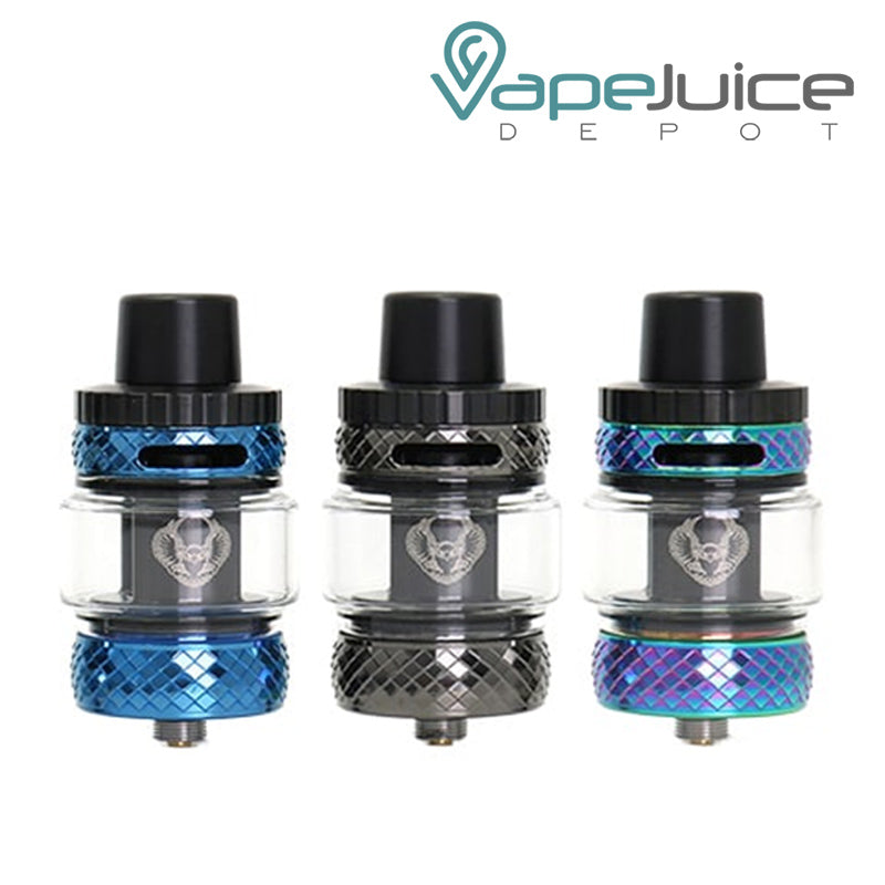 Three colors of HorizonTech Sakerz Master Tank - Vape Juice Depot