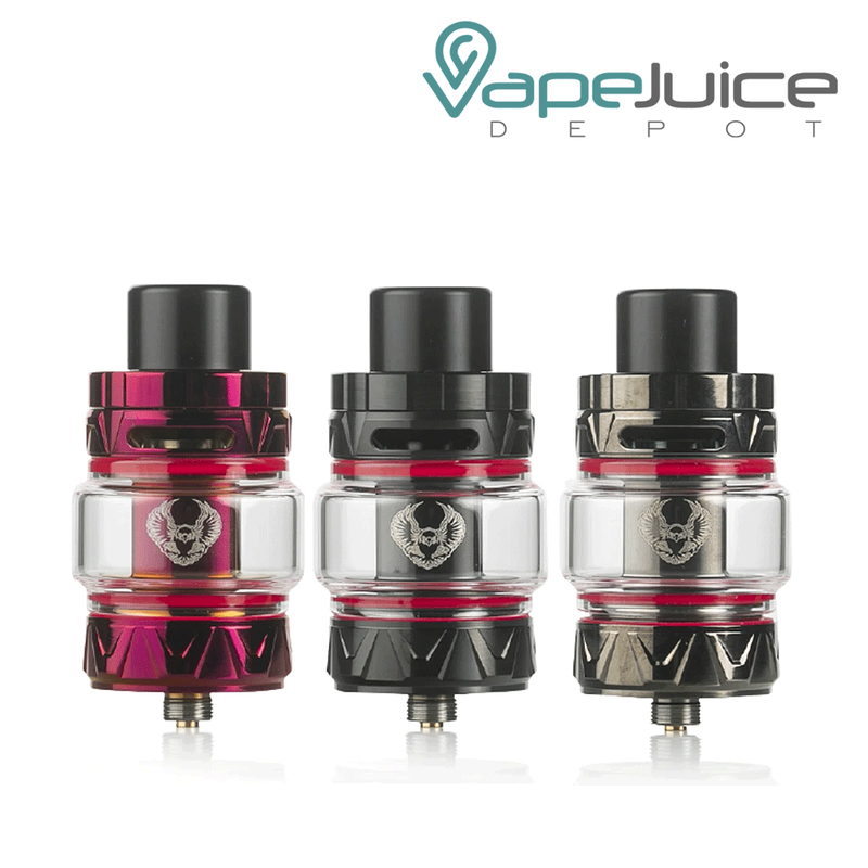 Three different colors of HorizonTech Sakerz Sub Ohm Tank - Vape Juice Depot