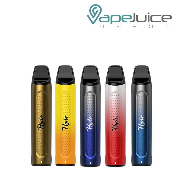 Five flavors of Hyde REBEL Recharge 4500 Disposable - Vape Juice Depot