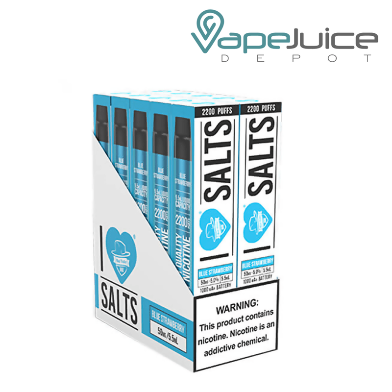 A box of Blue Strawberry I Love Salts Mesh TFN Disposable - Vape Juice Depot