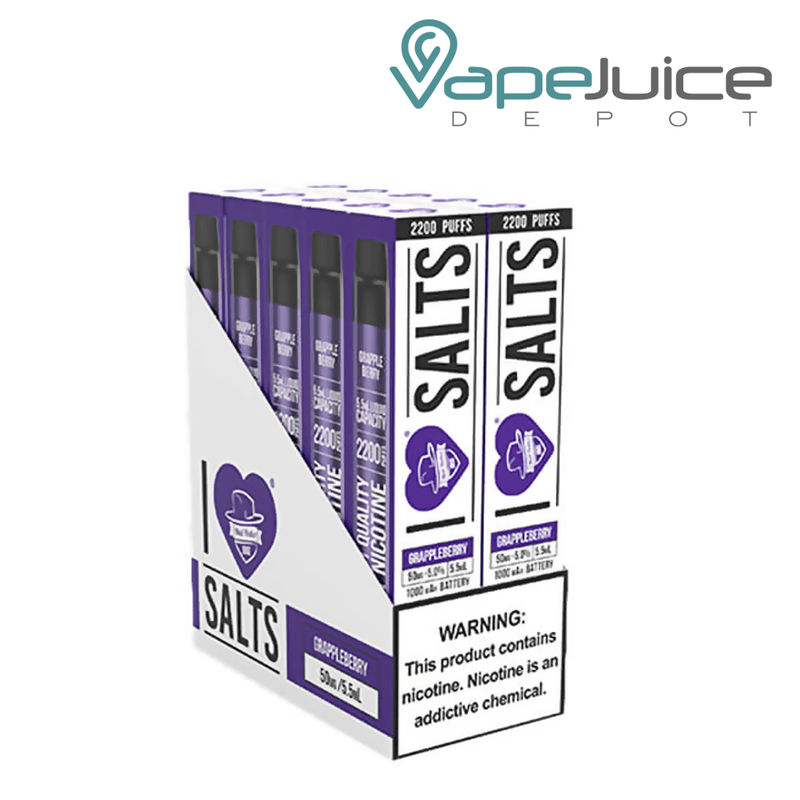 A box of Grappleberry I Love Salts Mesh TFN Disposable - Vape Juice Depot