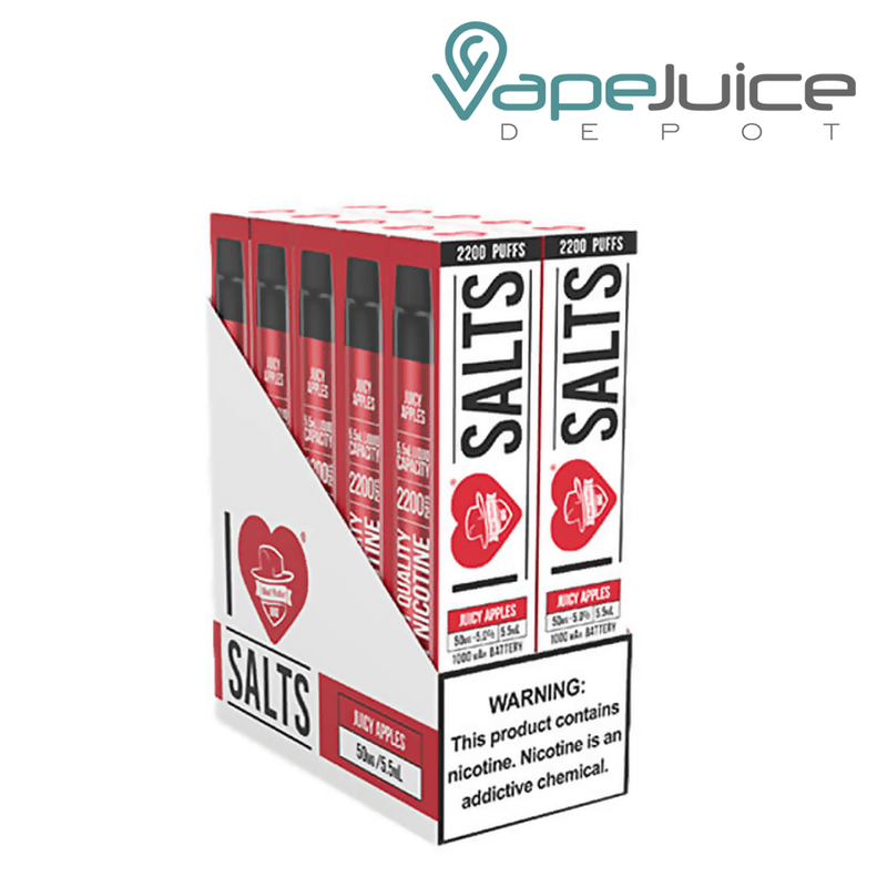 A box of Juicy Apples I Love Salts Mesh TFN Disposable - Vape Juice Depot