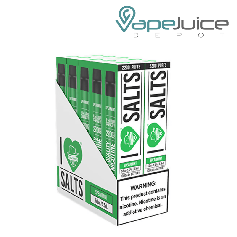 A box of Spearmint I Love Salts Mesh TFN Disposable - Vape Juice Depot