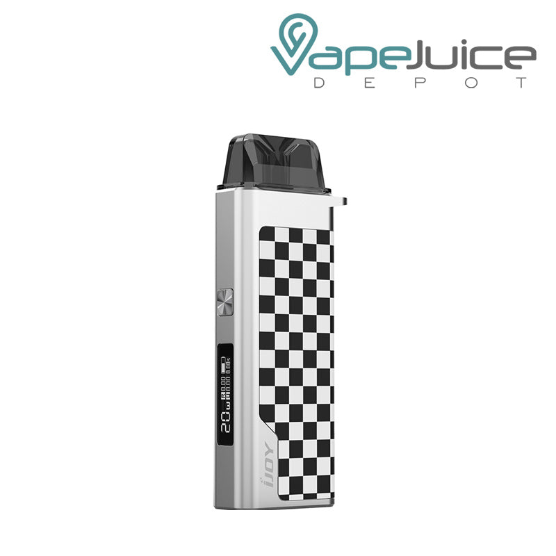 Black and White IJOY Aria Pro Pod Kit with firing button and screen - Vape Juice depot